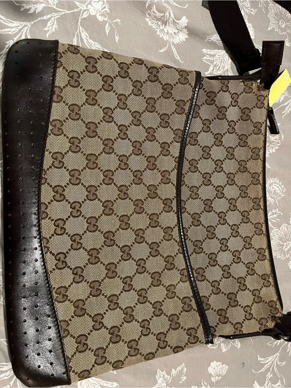 Gucci Beige and Brown GG Canvas Crossbody Bag